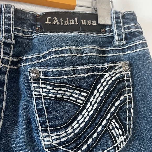 L.A. idol Women's Boot Cut Jeans - Dark Blue Wash - Picture 3 of 4